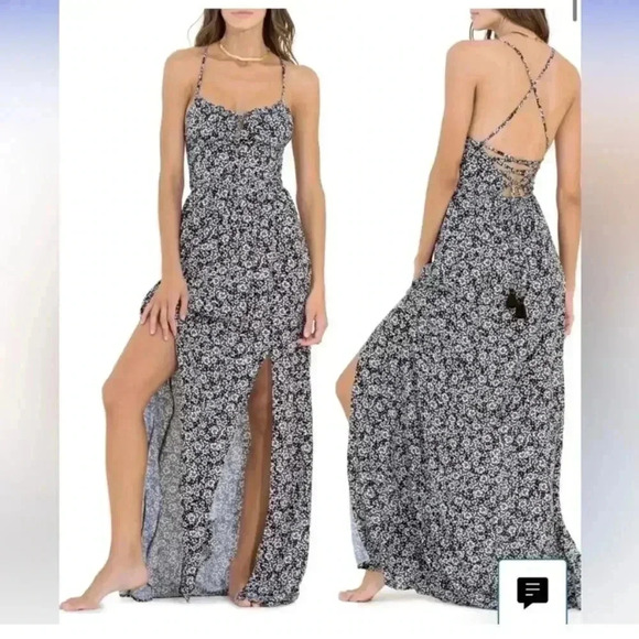 NWT Maaji Pansy Floral Holly Maxi Coverup Dress size Large - Picture 1 of 13